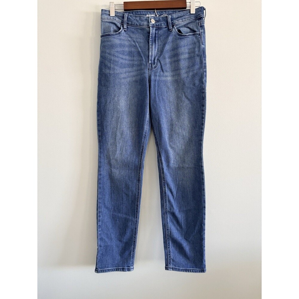 Old Navy Wow High Rise Straight Jeans Women's Size 8 Medium Wash Stretch
